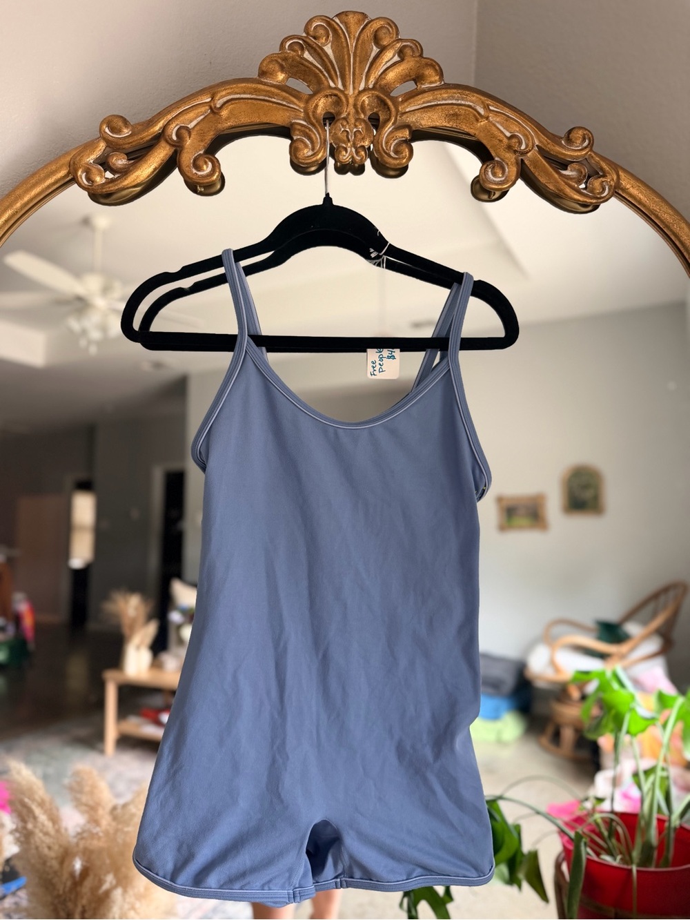 Set active blue tank romper large